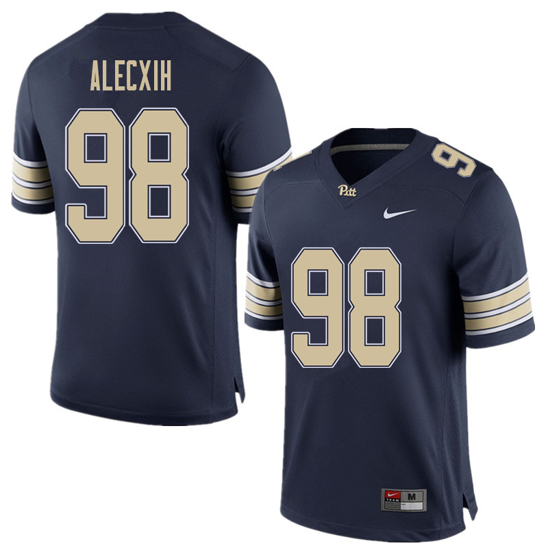 Men #98 Chas Alecxih Pittsburgh Panthers College Football Jerseys Sale-Home Blue